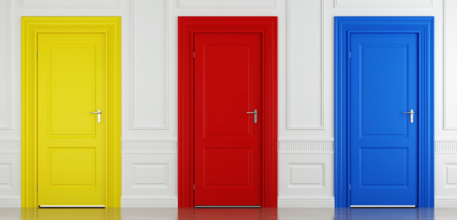 Image of three doors to choose from.